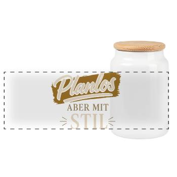 Sans but, mais avec style - Boîte à biscuits avec couvercle en bois - blanc - Devant