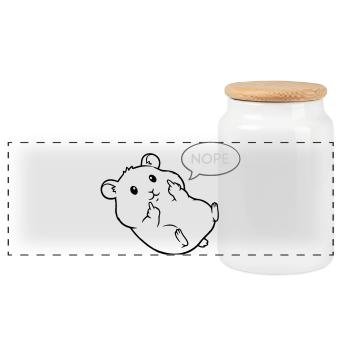 Faul Hamster Hamsterliebhaber Hamsterbesitzer - Panorama Keksdose mit Holzdeckel - Weiß - Vorne