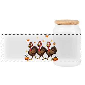 Thanksgiving Truthahn Baby - Panorama Keksdose mit Holzdeckel - Weiß - Vorne