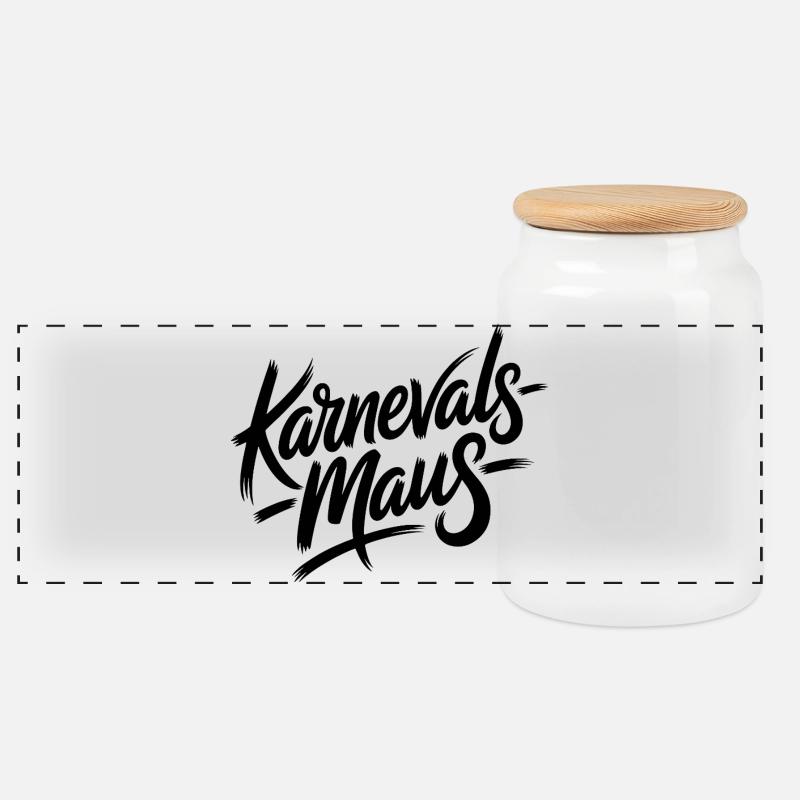 Karnevalsmaus Karneval Köln Kölner Karnevals Maus - Panorama Keksdose mit Holzdeckel - Weiß