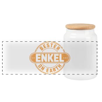 Meilleur cadeau de petit-fils - Boîte à biscuits avec couvercle en bois - blanc - Devant