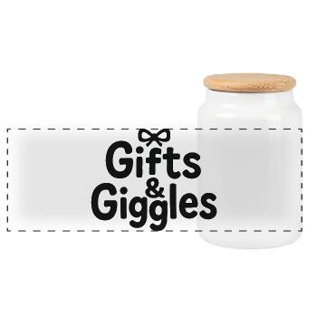 Gifts & Giggles T-Shirt – Fun & Playful Design - Panoramic Cookie Jar with Wooden Lid - white - Front