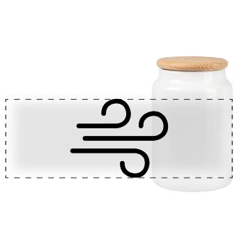 Wind - Panoramic Cookie Jar with Wooden Lid - white - Front