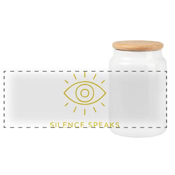 Minimalist Eye T-Shirt in Symbol Style - Panoramic Cookie Jar with Wooden Lid - white - Front