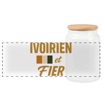 Ivorian and Proud 🇨🇮 - Panoramic Cookie Jar with Wooden Lid - white - Front