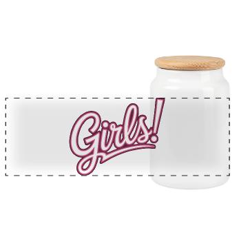 Women Power Who Runs The World Girls Power Girl - Panoramic Cookie Jar with Wooden Lid - white - Front