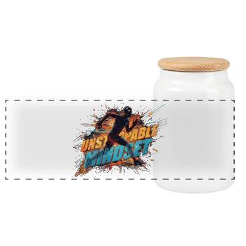 Unstoppable Mindset Runner - Panoramic Cookie Jar with Wooden Lid - white - Front