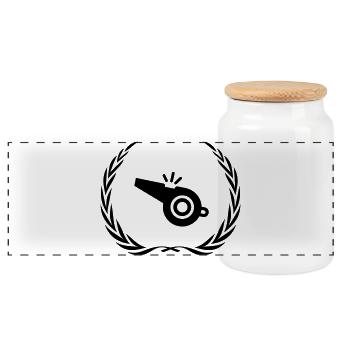 Whistle Whistle Wreath - Panoramic Cookie Jar with Wooden Lid - white - Front