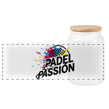 Padel Passion - Panoramic Cookie Jar with Wooden Lid - white - Front