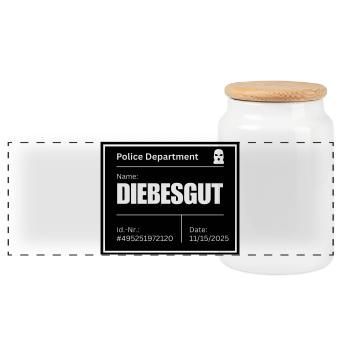 Mugshot - Panoramic Cookie Jar with Wooden Lid - white - Front