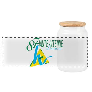 Logo Haute Vienne  87 Limousin - Boîte à biscuits avec couvercle en bois - blanc - Devant