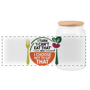 Je choisis de ne pas manger ce coach diététicien expert - Boîte à biscuits avec couvercle en bois - blanc - Devant
