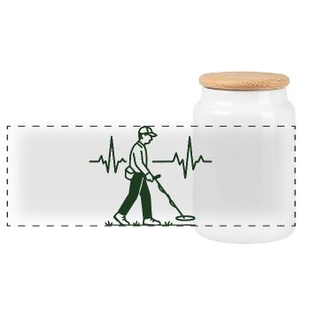 Chasseur de trésors Détection de Métaux Battement de Cœur - Boîte à biscuits avec couvercle en bois - blanc - Devant