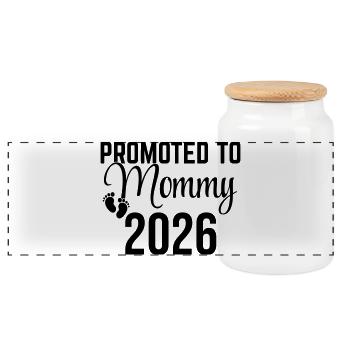 Promue maman 2026 – Mommy Design en préparation - Boîte à biscuits avec couvercle en bois - blanc - Devant