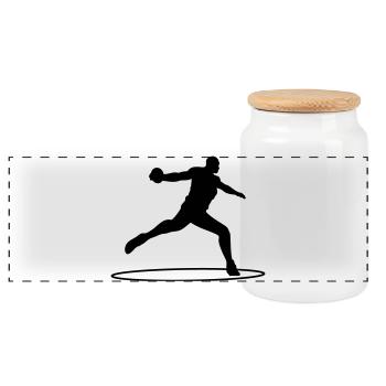 Lanceur de disque - Boîte à biscuits avec couvercle en bois - blanc - Devant