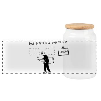 La dernière photo... On va le laisser en suspens - Boîte à biscuits avec couvercle en bois - blanc - Devant