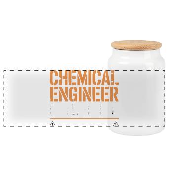 Clothing for proud engineers for lovers of - Panoramic Cookie Jar with Wooden Lid - white - Front