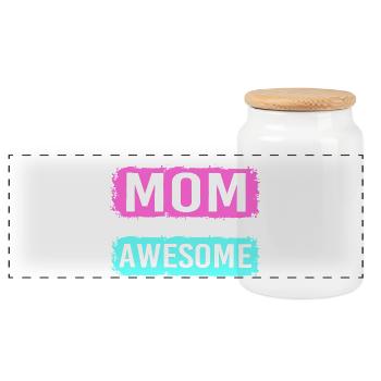 Maman célibataire Maman célibataire Maman célibataire - Boîte à biscuits avec couvercle en bois - blanc - Devant