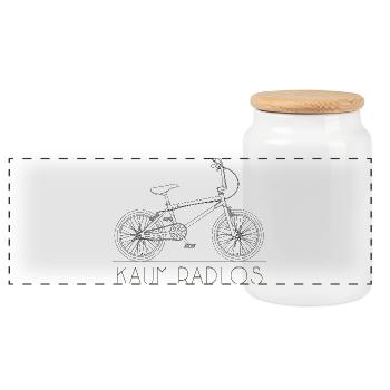 Hardly Wheelless BMX Humor Pun - Panoramic Cookie Jar with Wooden Lid - white - Front
