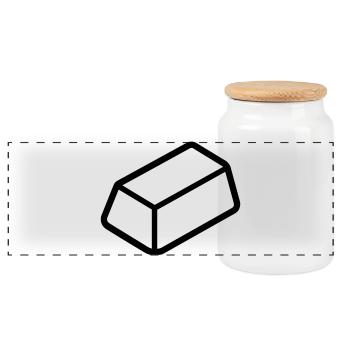 Gold Bar - Panoramic Cookie Jar with Wooden Lid - white - Front