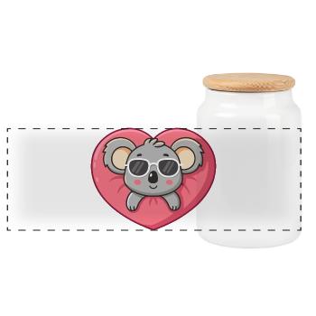 Koala Coeur Glam Lunettes de Soleil Cool - Boîte à biscuits avec couvercle en bois - blanc - Devant
