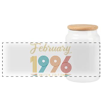 30th Anniversary February 1996 30 Years Vintage Retro - Panoramic Cookie Jar with Wooden Lid - white - Front