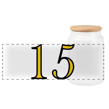 15. 15 ANS. 15e ANNIVERSAIRE. ANNIVERSAIRE 15 ANS. - Boîte à biscuits avec couvercle en bois - blanc - Devant