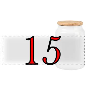 15. 15 YEARS. 15th ANNIVERSARY. 15 YEAR ANNIVERSARY. - Panoramic Cookie Jar with Wooden Lid - white - Front