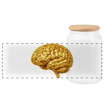 Conception du Cerveau d’Or - Boîte à biscuits avec couvercle en bois - blanc - Devant