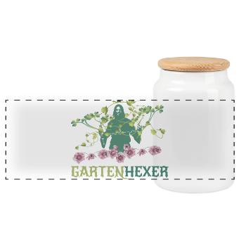 Gartenhexer - Panoramic Cookie Jar with Wooden Lid - white - Front