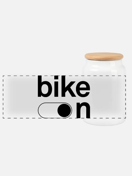 Bike-on - Panorama Keksdose mit Holzdeckel - Weiß
