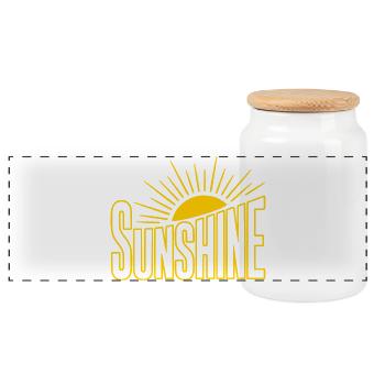 Sunbeam Sunshine Logo - Panoramic Cookie Jar with Wooden Lid - white - Front