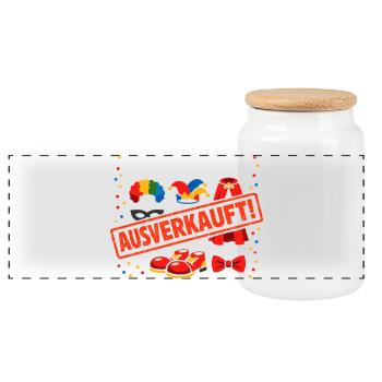 All costumes were sold out Carnival - Panoramic Cookie Jar with Wooden Lid - white - Front