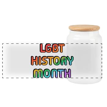 LGBT history month - Panoramic Cookie Jar with Wooden Lid - white - Front