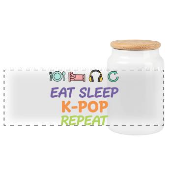 Mange, Dors, K-Pop, Rediffusion, Musique pop coréenne, vie - Boîte à biscuits avec couvercle en bois - blanc - Devant