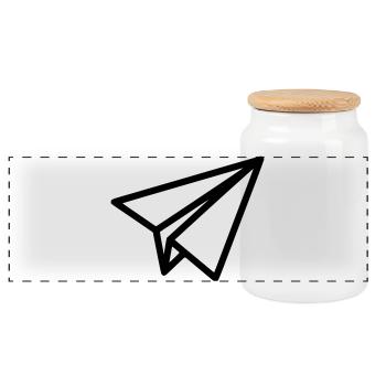 Avion en papier Avion - Boîte à biscuits avec couvercle en bois - blanc - Devant