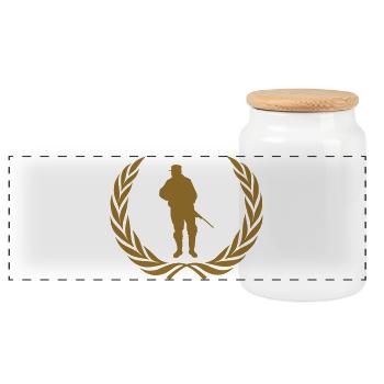 Hunting - Hunter - Panoramic Cookie Jar with Wooden Lid - white - Front