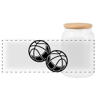 Équipe de Basketball Symbol - Boîte à biscuits avec couvercle en bois - blanc - Devant