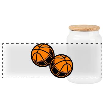Équipe de Basketball Symbol - Boîte à biscuits avec couvercle en bois - blanc - Devant