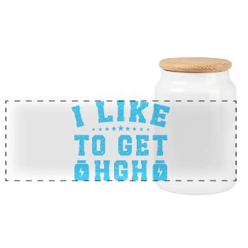 Motivation fitness BodybuilderJ’aime obtenir de l’Hgh - Boîte à biscuits avec couvercle en bois - blanc - Devant