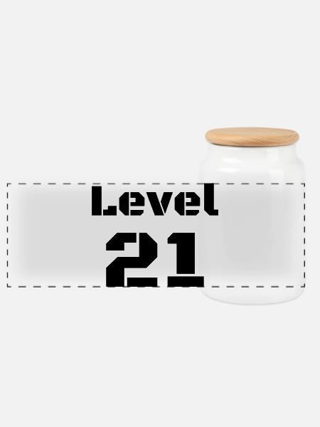 Level 21 - Panoramic Cookie Jar with Wooden Lid - white