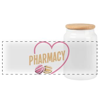Heart Pharmacist Pharmacy Technician Job Love - Panoramic Cookie Jar with Wooden Lid - white - Front