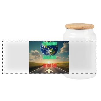 Nur die Reise die du nicht beginnst ist unmöglich - Panorama Keksdose mit Holzdeckel - Weiß - Vorne