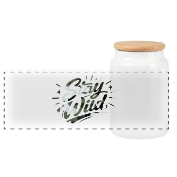 Stay wild - Panoramic Cookie Jar with Wooden Lid - white - Front