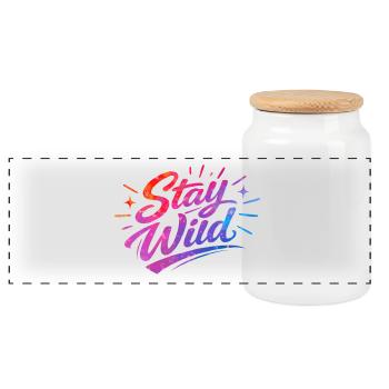 Stay_wild_ - Panorama Keksdose mit Holzdeckel - Weiß - Vorne
