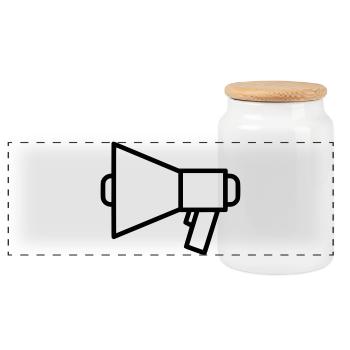 Megaphone Speaker Protest - Panoramic Cookie Jar with Wooden Lid - white - Front