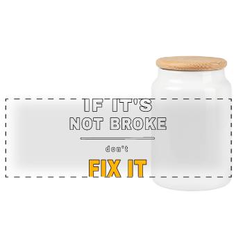 If It's Not Broke Don't Fix It - Mechanic Quote - Panorama Keksdose mit Holzdeckel - Weiß - Vorne