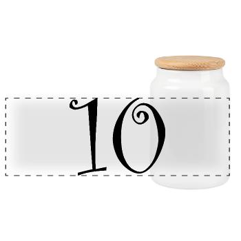 10. 10 YEARS. 10th ANNIVERSARY. 10 YEAR ANNIVERSARY. - Panoramic Cookie Jar with Wooden Lid - white - Front