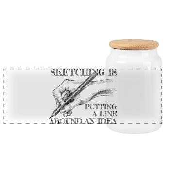 Cool Artist A Line Around An Idea Painter Gift - Panorama Keksdose mit Holzdeckel - Weiß - Vorne