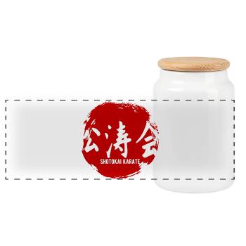 Shotokai Karate Kampfsport Kanji Japan - Panorama Keksdose mit Holzdeckel - Weiß - Vorne